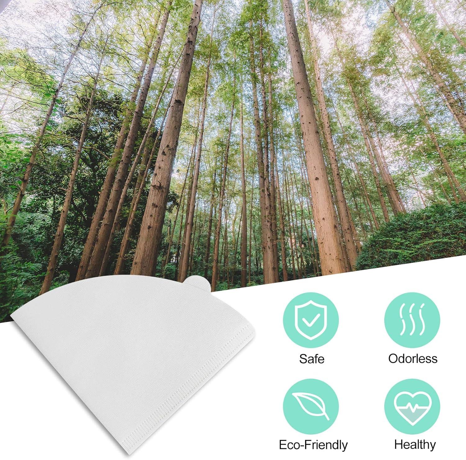 imageNiveaya 200 Count Cone Coffee Filters Size 02 Natural Unbleached Paper Coffee Filter Disposable Cone Filters for Pour Over and Drip Coffee Maker 24Cupnatural white