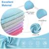 image24 Pcs Fish Scale Streak Free Miracle Cleaning Cloth Easy Clean Nanoscale Microfiber Window Mirror Glass Cleaning Cloth Lint Free Cloth Wine Glass Polishing Towel ReusableBlueGrayPurplePink