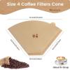imageNiveaya 200 Count Cone Coffee Filters Size 02 Natural Unbleached Paper Coffee Filter Disposable Cone Filters for Pour Over and Drip Coffee Maker 24Cupnatural brown