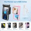 imageNiveaya Floatable Floating Waterproof Phone Pouch 2 PackUp to 85quot Large Space Adjustable Neck Lanyard Waterproof Phone Case Phone Dry Bags for Vacation Beach Pool Kayak Cruise Travel EssentialsBlack  Pink