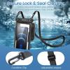 imageNiveaya Floatable Floating Waterproof Phone Pouch 2 PackUp to 85quot Large Space Adjustable Neck Lanyard Waterproof Phone Case Phone Dry Bags for Vacation Beach Pool Kayak Cruise Travel EssentialsTransparent Black  Transparent Black