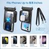 imageNiveaya Floatable Floating Waterproof Phone Pouch 2 PackUp to 85quot Large Space Adjustable Neck Lanyard Waterproof Phone Case Phone Dry Bags for Vacation Beach Pool Kayak Cruise Travel EssentialsBlack  Black