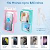 imageNiveaya Floatable Floating Waterproof Phone Pouch 2 PackUp to 85quot Large Space Adjustable Neck Lanyard Waterproof Phone Case Phone Dry Bags for Vacation Beach Pool Kayak Cruise Travel EssentialsGreen  Pink