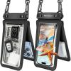 imageNiveaya Double Space Waterproof Phone Pouch  2 Pack Waterproof Phone Lanyard Case with iPhone 1615141312 Pro Max up to 83quot Phone Dry Bags for Vacation Beach Pool Kayak Cruise Travel EssentialsBlack Black