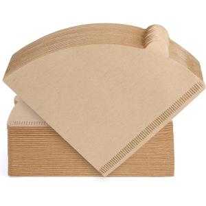 imageNiveaya 200 Count Cone Coffee Filters Size 02 Natural Unbleached Paper Coffee Filter Disposable Cone Filters for Pour Over and Drip Coffee Maker 24Cupnatural brown