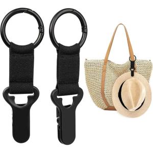 imageNiveaya Hat Clip for Travel on Bag  2 Pack Vacation Beach Cruise Essentials Accessory for Travel Handbag Backpack LuggageBlack  Black