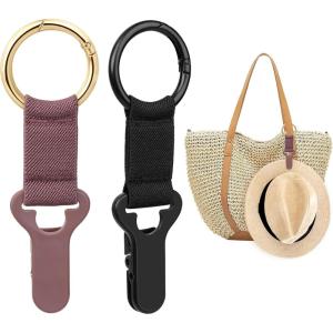 imageNiveaya Hat Clip for Travel on Bag  2 Pack Vacation Beach Cruise Essentials Accessory for Travel Handbag Backpack LuggageBlack  Purple