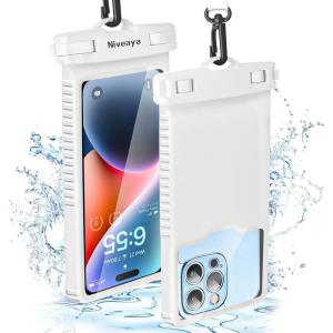 imageNiveaya Waterproof Phone Pouch Waterproof Phone Case Compatible for iPhone 15 14 13 12 Pro Max Up to 7quot IPX8 Cellphone Kayak Accessories Travel Essentials 1PackPack of 1 White