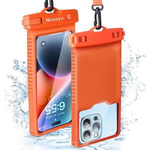 imageNiveaya Waterproof Phone Pouch Waterproof Phone Case Compatible for iPhone 15 14 13 12 Pro Max Up to 7quot IPX8 Cellphone Kayak Accessories Travel Essentials 1PackPack of 1 Orange