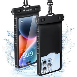 imageNiveaya Waterproof Phone Pouch Waterproof Phone Case Compatible for iPhone 15 14 13 12 Pro Max Up to 7quot IPX8 Cellphone Kayak Accessories Travel Essentials 1PackPack of 1 Black
