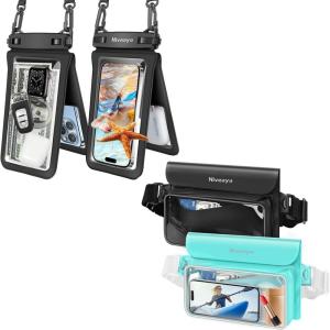 imageNiveaya IPX8 Waterproof Fanny Pack 2Pack Double Space Waterproof Phone Pouch 2Pack