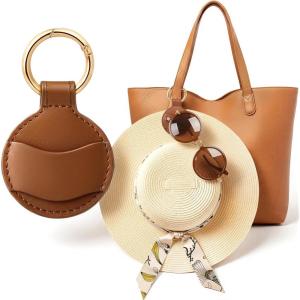 imageNiveaya Upgraded Magnetic Hat Clip for Hanging Sunglasses Stylish Hat Clip for Travel Bag Luggage Backpack Strong Magnet Hat Holder HandsFree Beach Cruise Vacation Essentials 1Pack Beige1pcs Brown