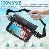 imageNiveaya Double Space Waterproof Fanny Pack IPX8 Waterproof Pouch Dry Belt Bag for Beach Kayaking Swimming Touchscreen amp PhotographyBoat Travel Essentials for Women Men2 PackBlackBlue