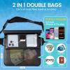 imageNiveaya Double Space Waterproof Fanny Pack IPX8 Waterproof Pouch Dry Belt Bag for Beach Kayaking Swimming Touchscreen amp PhotographyBoat Travel Essentials for Women Men2 PackBlackBlack