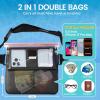 imageNiveaya Double Space Waterproof Fanny Pack IPX8 Waterproof Pouch Dry Belt Bag for Beach Kayaking Swimming Touchscreen amp PhotographyBoat Travel Essentials for Women Men2 PackBlackBlue