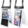 image:imageNiveaya Double Space Waterproof Phone Pouch IPX8 Phone Case with Lanyard for iPhone 17 16 15 Pro Max Galaxy S25 Ultra Cellphone Dry Bag for Beach Cruise Travel Ship Essentials 2 Pack up to 83Clear Clear