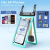 image:imageNiveaya Double Space Waterproof Phone Pouch IPX8 Phone Case with Lanyard for iPhone 17 16 15 Pro Max Galaxy S25 Ultra Cellphone Dry Bag for Beach Cruise Travel Ship Essentials 2 Pack up to 83Green Pink