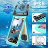 image:imageNiveaya Double Space Waterproof Phone Pouch IPX8 Phone Case with Lanyard for iPhone 17 16 15 Pro Max Galaxy S25 Ultra Cellphone Dry Bag for Beach Cruise Travel Ship Essentials 2 Pack up to 83Green Pink