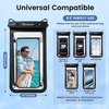 image:imageNiveaya Double Space Waterproof Phone Pouch IPX8 Phone Case with Lanyard for iPhone 17 16 15 Pro Max Galaxy S25 Ultra Cellphone Dry Bag for Beach Cruise Travel Ship Essentials 2 Pack up to 83Black Rose Red