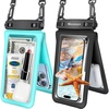image:imageNiveaya Double Space Waterproof Phone Pouch IPX8 Phone Case with Lanyard for iPhone 17 16 15 Pro Max Galaxy S25 Ultra Cellphone Dry Bag for Beach Cruise Travel Ship Essentials 2 Pack up to 83Black Teal