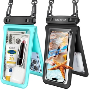 image:imageNiveaya Double Space Waterproof Phone Pouch IPX8 Phone Case with Lanyard for iPhone 17 16 15 Pro Max Galaxy S25 Ultra Cellphone Dry Bag for Beach Cruise Travel Ship Essentials 2 Pack up to 83Black Teal