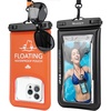 image:imageNiveaya 2 Pack Floating Waterproof Phone Pouch IP68 Waterproof Phone Case with Lanyard for iPhone 17 16 15 Pro Max Touchscreen amp Photography Cellphone Dry Bag Beach Cruise Essentialsup to 85BlackOrange