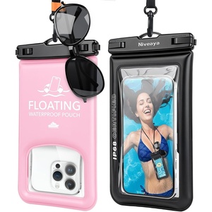 image:imageNiveaya 2 Pack Floating Waterproof Phone Pouch IP68 Waterproof Phone Case with Lanyard for iPhone 17 16 15 Pro Max Touchscreen amp Photography Cellphone Dry Bag Beach Cruise Essentialsup to 85BlackPink