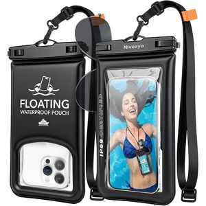 image:imageNiveaya 2 Pack Floating Waterproof Phone Pouch IP68 Waterproof Phone Case with Lanyard for iPhone 17 16 15 Pro Max Touchscreen amp Photography Cellphone Dry Bag Beach Cruise Essentialsup to 85BlackBlack