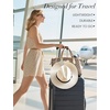 image:imageNiveaya Magnetic Hat Clip for Travel on Bag Strong Magnet Keeps Hat Secure on Purse Luggage Backpack Travel Essentials Accessory for Beach Cruise Outdoor Stylish Leather Finish Light BrownGrey