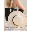 image:imageNiveaya Magnetic Hat Clip for Travel on Bag Strong Magnet Keeps Hat Secure on Purse Luggage Backpack Travel Essentials Accessory for Beach Cruise Outdoor Stylish Leather Finish Light Brown1PCS Light Pink