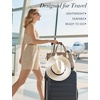image:imageNiveaya Magnetic Hat Clip for Travel on Bag Strong Magnet Keeps Hat Secure on Purse Luggage Backpack Travel Essentials Accessory for Beach Cruise Outdoor Stylish Leather Finish khakiWhite
