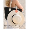image:imageNiveaya Magnetic Hat Clip for Travel on Bag Strong Magnet Keeps Hat Secure on Purse Luggage Backpack Travel Essentials Accessory for Beach Cruise Outdoor Stylish Leather Finish khakiDark Pink