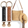 image:imageNiveaya Hat Clip for Travel 2Pcs Sleek Woven Design with Durable Metal Clip Secure Hat Holder for Straw Sun Hats amp Baseball Cap on Bag Purse Backpack Luggage Chic Beach Cruise Travel Essentials2pcs Blackbrown