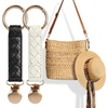 image:imageNiveaya Hat Clip for Travel 2Pcs Sleek Woven Design with Durable Metal Clip Secure Hat Holder for Straw Sun Hats amp Baseball Cap on Bag Purse Backpack Luggage Chic Beach Cruise Travel Essentials2pcs Blackcream White