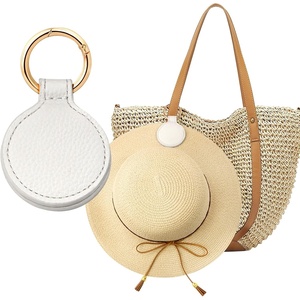 image:imageNiveaya Magnetic Hat Clip for Travel on Bag Strong Magnet Keeps Hat Secure on Purse Luggage Backpack Travel Essentials Accessory for Beach Cruise Outdoor Stylish Leather Finish khakiWhite
