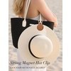 image:imageNiveaya 2 Pcs Magnetic Hat Clip for Travel on Bag BL  Strong Magnet Hook Genuine Leather HandsFree Cruise Airport Beach Vacation Traveling Essentials Gift for Women